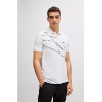 Active-stretch polo shirt with seasonal artwork Hugo Boss Outlet White hbna50512766 100