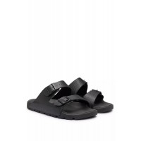 All-gender twin-strap sandals with structured uppers Hugo Boss Outlet Black hbna50505540 001
