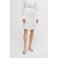 A-line skirt with ladder-lace trims Hugo Boss Outlet White hbna50515664 100
