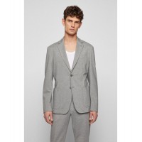 Hugo Boss Slim-fit jacket in melange stretch jersey hbeu50473722-030 Grey