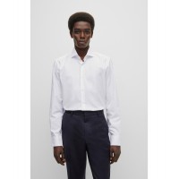 Hugo Boss Regular-fit shirt in easy-iron stretch-cotton twill  50474279-100 White