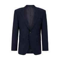 Hugo Boss Single-breasted jacket in stretch virgin wool hbeu50480025-410 Dark Blue